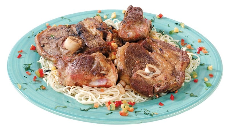 Lamb Chop on a Plate with Pasta Food Picture