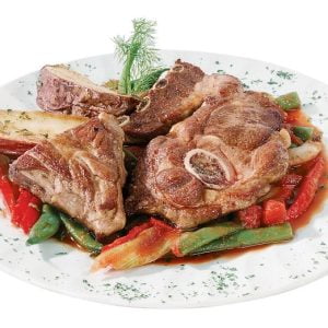Lamb Chop on a Plate with Veggies Food Picture
