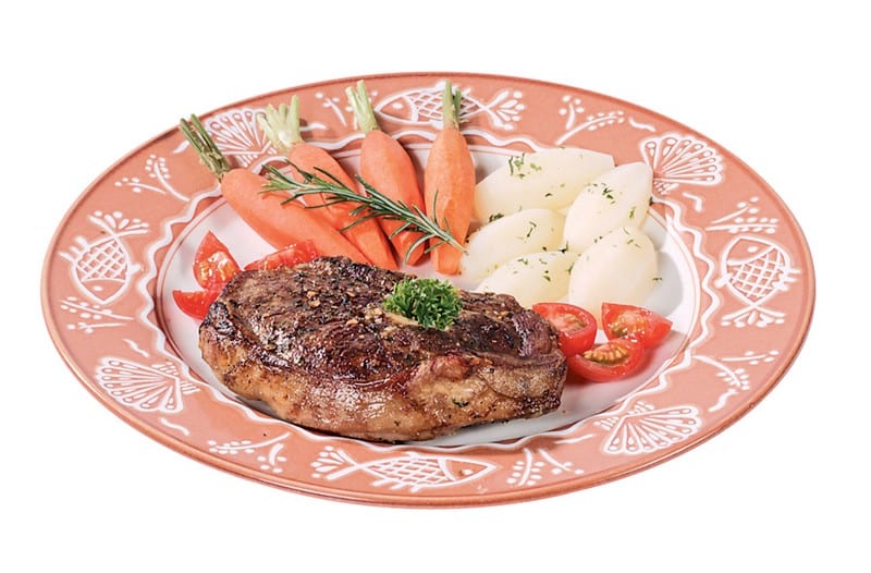 Lamb Chop on a Plate with Potatoes and Carrots Food Picture
