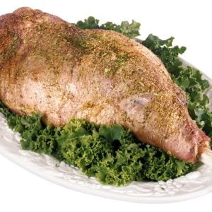 Lamb Leg Whole on Greens Food Picture