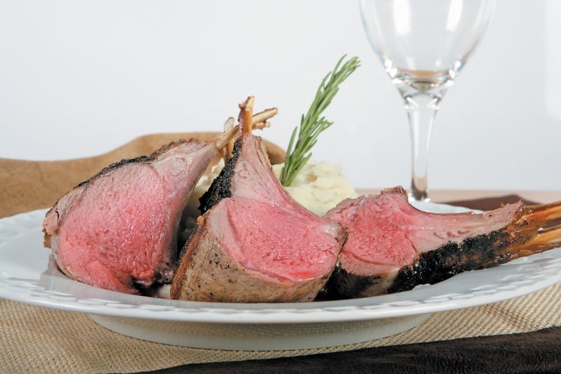 Lamb Rack on White Dish Food Picture