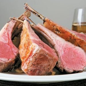 Lamb Rack on White Dish Food Picture