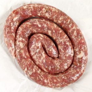 Hand Stuffed Raw Loop Sausage with Natural Casing Food Picture