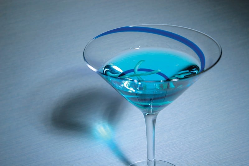 Blue Martini on Gray Surface Food Picture