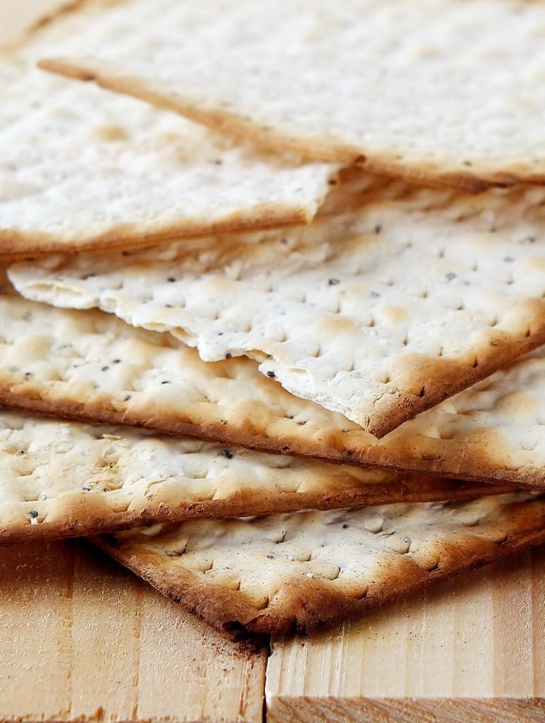 Matzo Crackers on Wooden Surface Food Picture