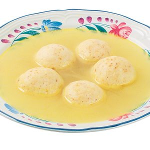 Matzo Soup in Decorative White Bowl Food Picture