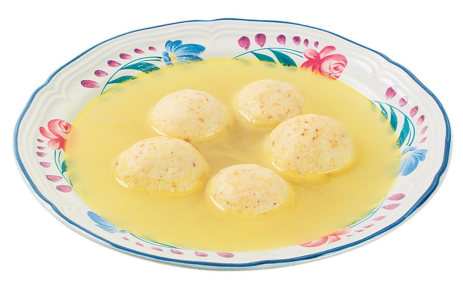 Matzo Soup in Decorative White Bowl Food Picture