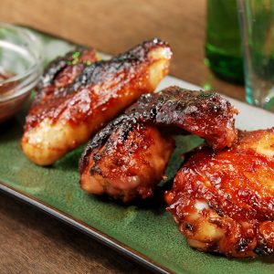Mixed BBQ Chicken Wings with BBQ Sauce Food Picture