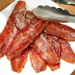 Freshly Cooked Turkey Bacon on Plate Food Picture