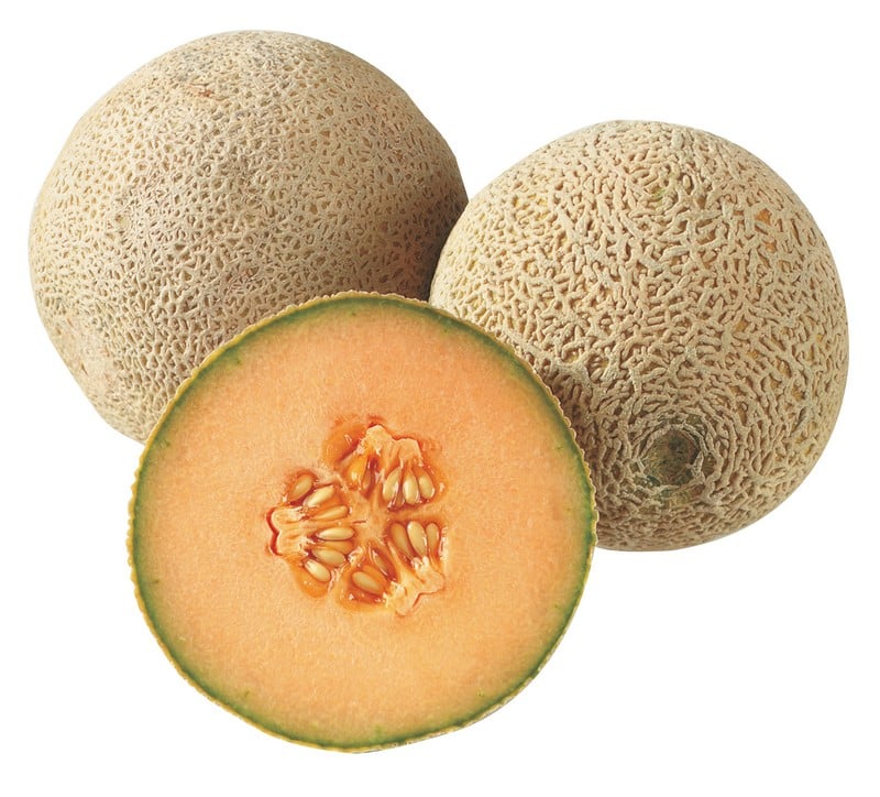 Whole and Halved Cantaloupe Food Picture