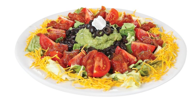 Mexican Seven Layer Dip in White Dish Food Picture