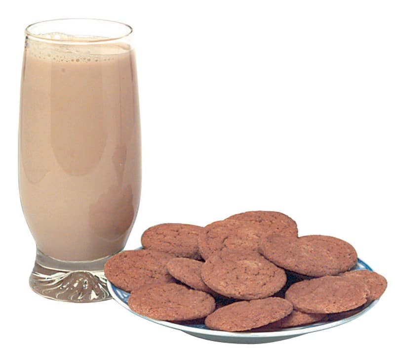 Coffee Milk and Cookies on White Background Food Picture