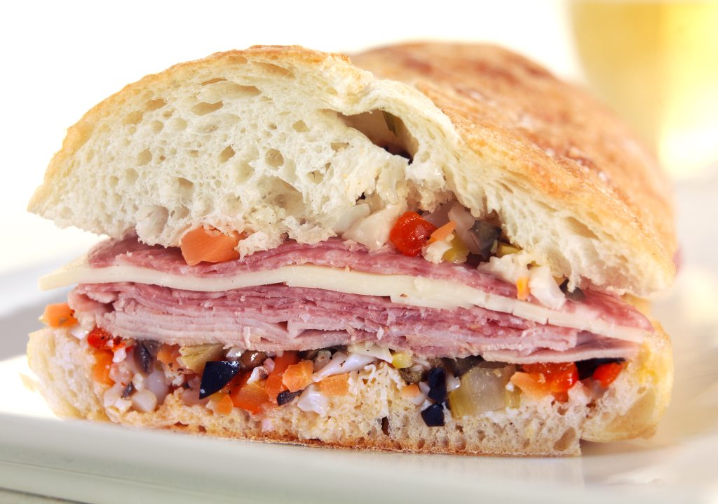 Muffaletta Sandwich on Plate Food Picture