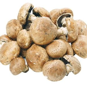 Whole crimini mushrooms on a white background Food Picture