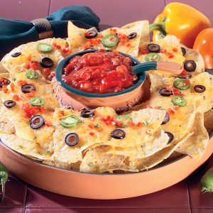 Nachos with Dipping Salsa Food Picture