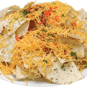 Nachos with Shredded Cheddar Cheese on a Plate Food Picture