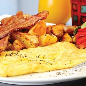 Omelette, Bacon and Homefries Food Picture