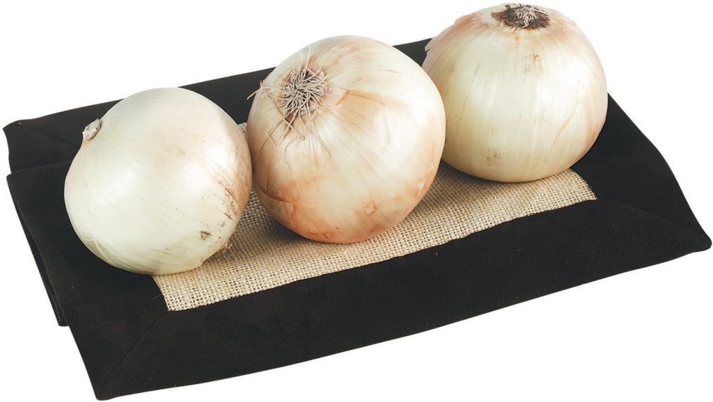 Onions on a Black Napkin Food Picture