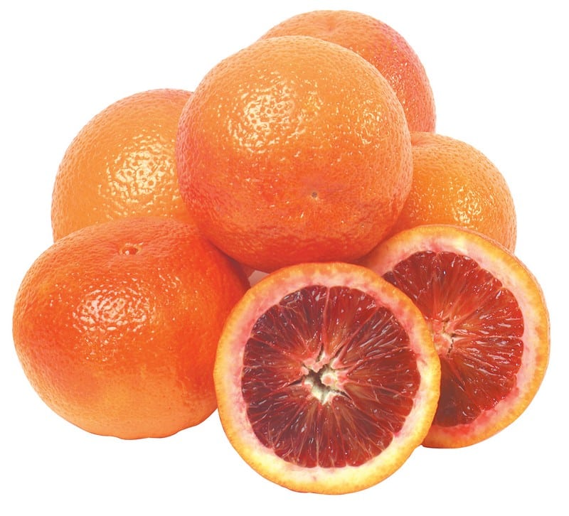 Fresh Whole and Sliced Blood Oranges Food Picture
