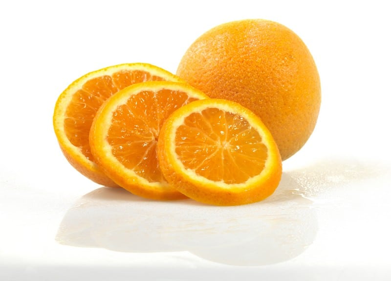 Juicy Valencia Oranges on White Background Food Picture