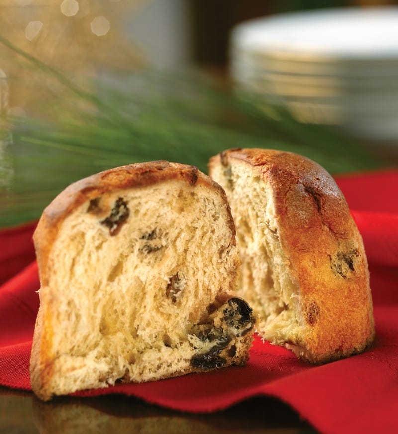 Panettone on a Red Cloth Food Picture
