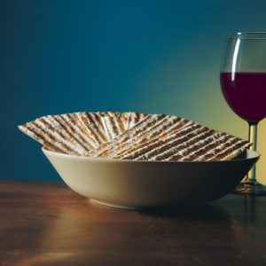 Passover Bread & Wine on Table Food Picture