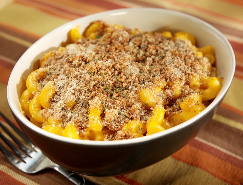 Bowl of Macaroni & Cheese with Breadcrumbs Food Picture