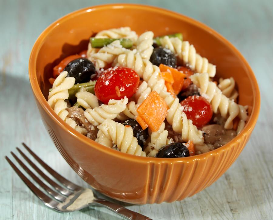 Bowl of Fresh Made Sprial Pasta Salad Food Picture