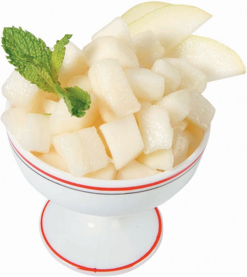 Diced Pears in a Bowl Food Picture