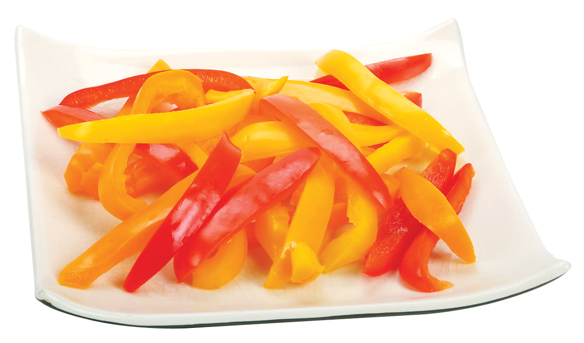 Sliced Yellow and Red Peppers on Plate Food Picture