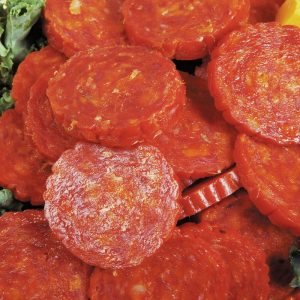 Close Up Image of Thickly Sliced Pepperoni Food Picture