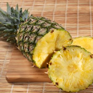Sliced Tropical Pineapple on Cutting Board Food Picture