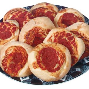 Pizza Bites on Black and White Plate Food Picture