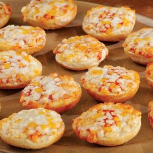 Pizza Bites on Wooden Surface Food Picture