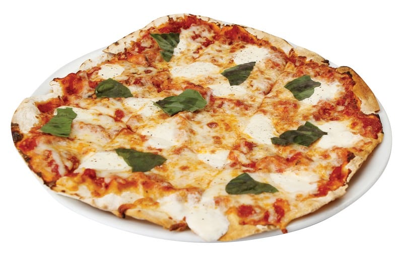 Caprese Pizza on White Dish Food Picture