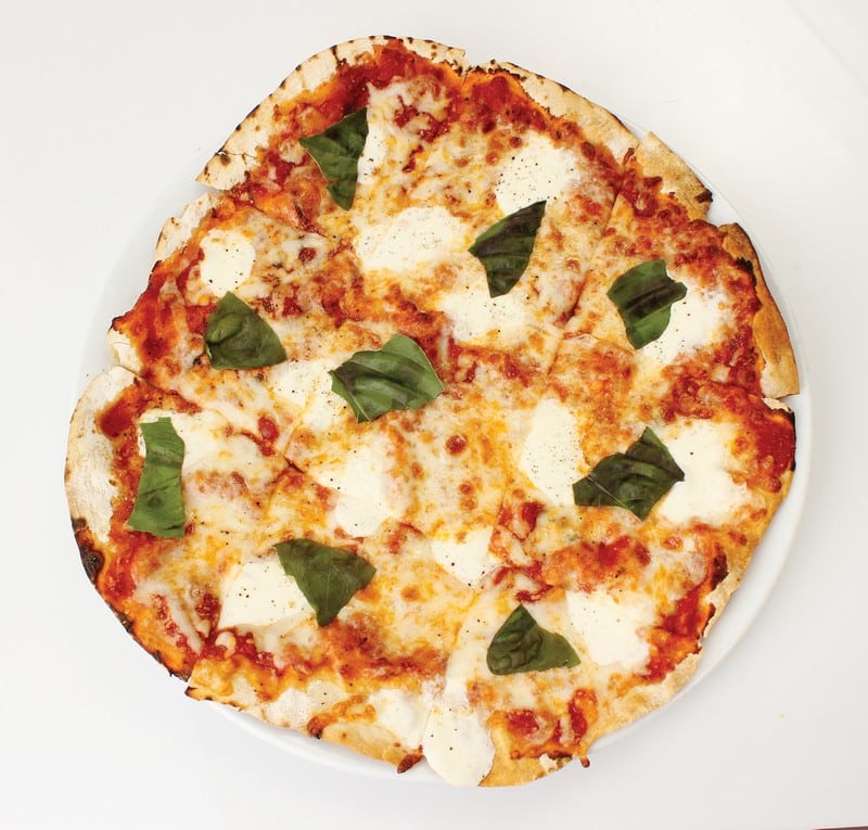 Caprese Pizza on White Dish Food Picture