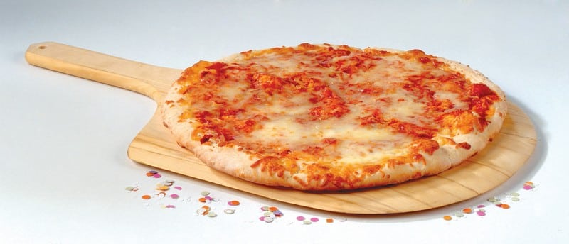 Cheese Pizza on Wooden Pizza Board Food Picture