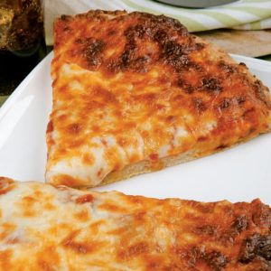 Cheese Pizza Slices on White Plate Food Picture