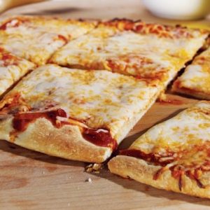 Sliced Cheese Pizza on Wooden Board Food Picture
