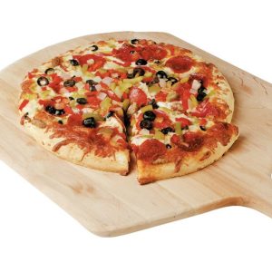 Deluxe Pizza on Wooden Pizza Board Food Picture