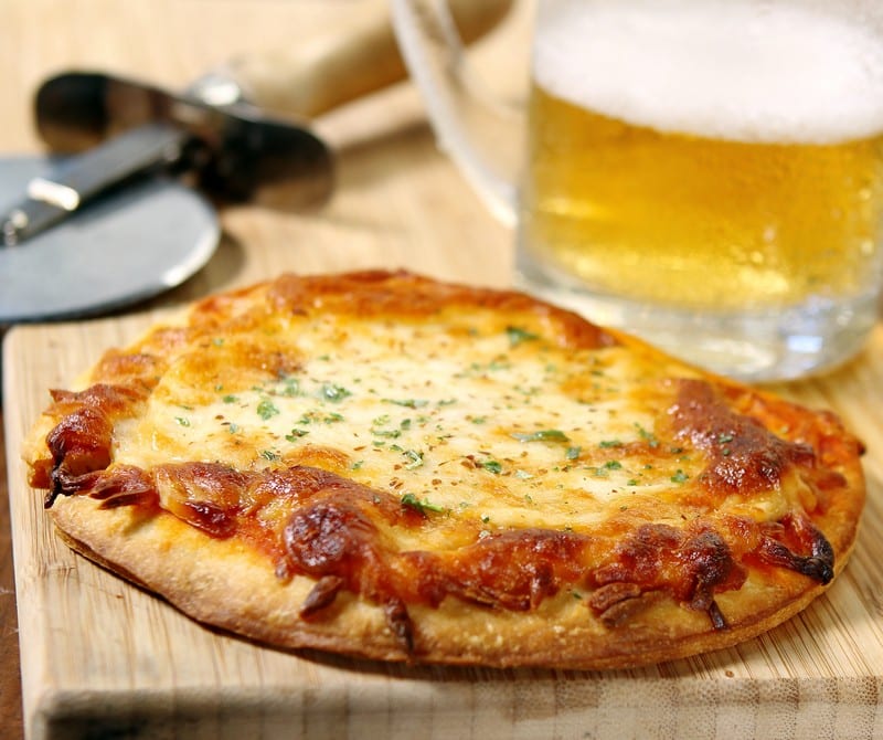 Pizza with Beer Food Picture