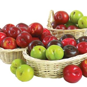 Assorted Plums in Baskets Food Picture