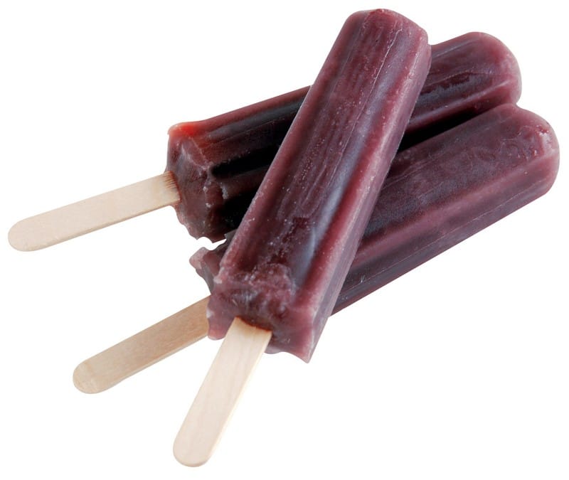 Grape Popsicles on White Background Food Picture