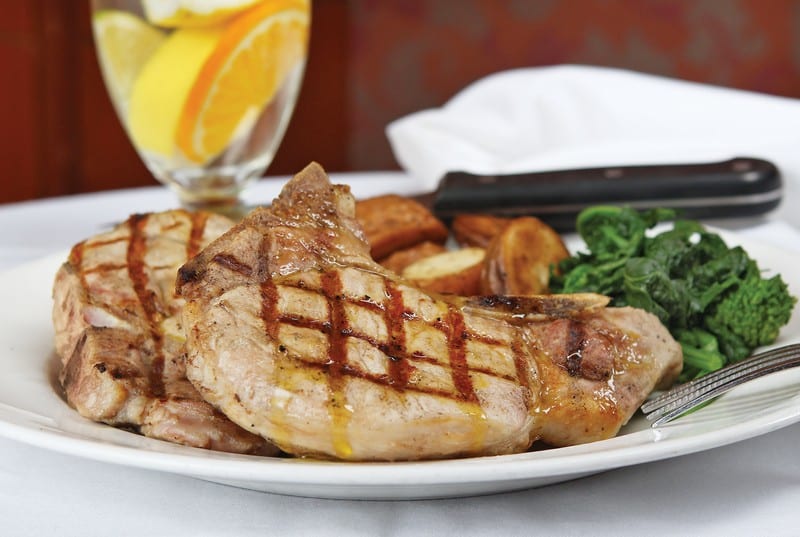 Pork Chops on a Plate with Potatoes Food Picture