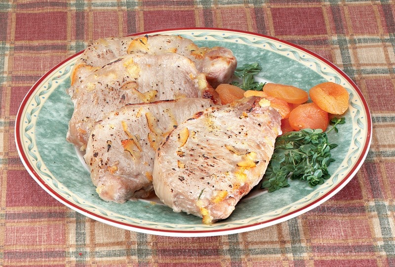 Pork Chops on a Plate with Carrots Food Picture