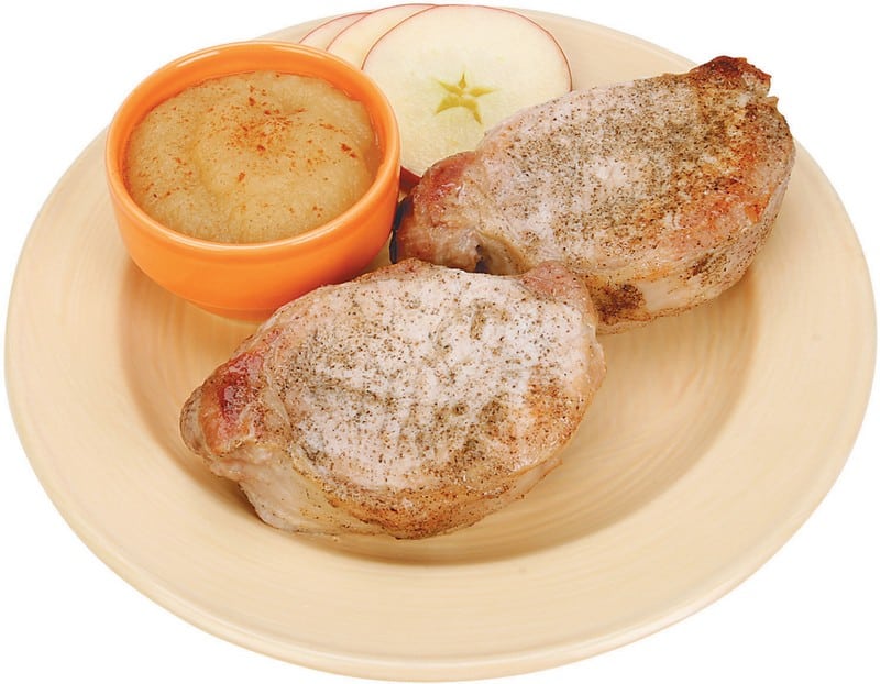 Cooked Pork Chops with Apple Sauce Food Picture