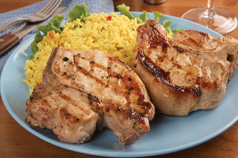 Grilled Pork Chops with Rice Food Picture