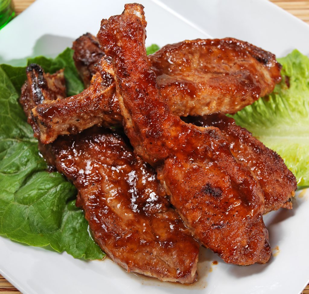 Sliced Cooked Country Style BBQ Pork Ribs Food Picture