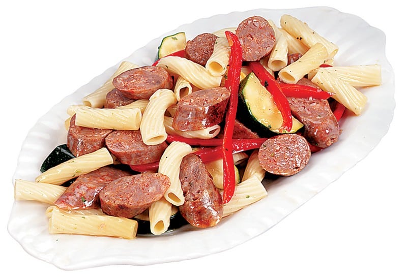 Sliced Italian Pork Sausage with Penne Food Picture