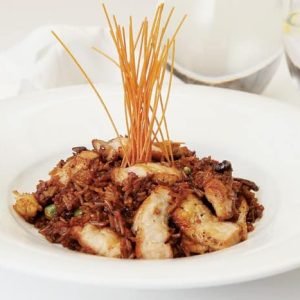 Pork Stir Fry in White Dish Food Picture